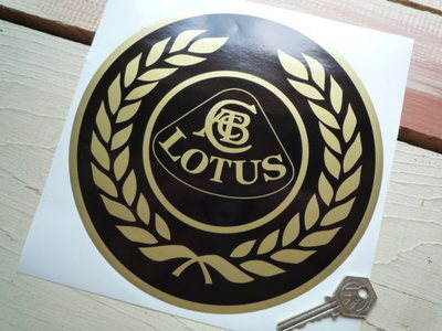 Lotus Black & Gold Garland Roundel Sticker. 8".