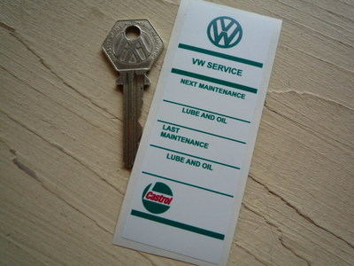 VW Volkswagen Castrol Service Sticker. 4".