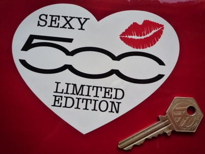 Fiat 500 'Sexy Limited Edition' Heart Sticker 5"