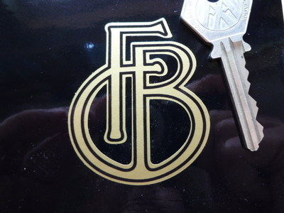 Francis-Barnett 'FB' Logo Sticker - Gold or Silver - 1.75" or 2.25"