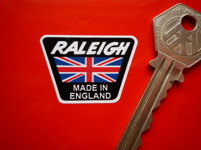 Raleigh Trapezoidal Headstock Sticker. 1.5".