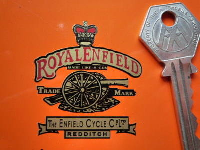 Royal Enfield Gun Headstock Style Sticker. 1.75".