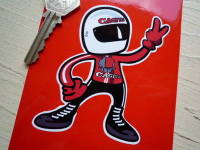 Cagiva Rider 2 Fingered Salute Sticker. 3.5".
