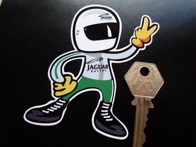 Jaguar Racing Driver 2 Fingered Salute Sticker. 3.5".