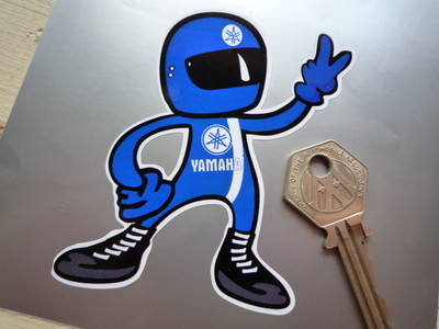 Yamaha Blue Rider 2 Fingered Salute Sticker. 3.5