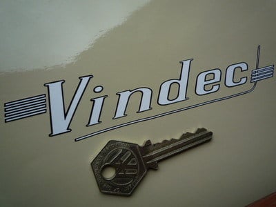 Vindec Bicycle Cut Text with Strakes Sticker. 6".