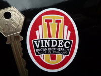 Vindec Bicycle Headstock White Sticker. 2".