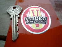 Vindec Bicycle Headstock Red Style Foil Sticker. 2".