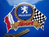 Peugeot Sport Flag & Scroll Sticker. 4".