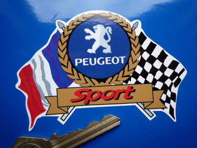 Peugeot Sport Flag & Scroll Sticker. 3.75