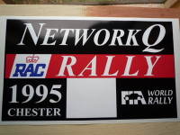 Network Q RAC Rally 1995 Chester Plate Sticker. 6".
