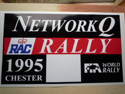 Network Q RAC Rally 1995 Chester Plate Sticker. 6