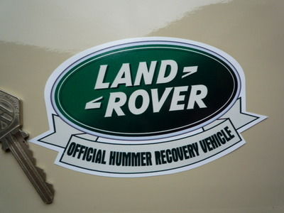 Land Rover 'Official Hummer Recovery Vehicle' Humorous Sticker. 5".