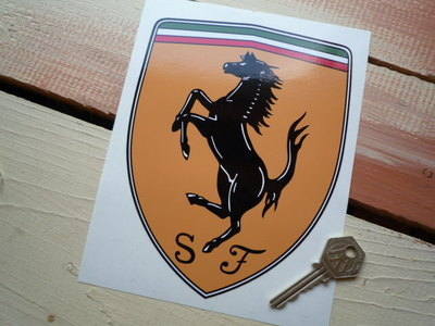 Scuderia Ferrari Old Style Prancing Horse Shield Sticker. 7