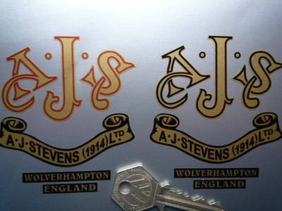 AJS A.J.Stevens Wolverhampton Vintage Scroll Sticker. 3".