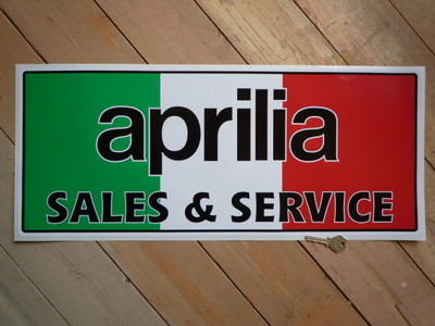 Aprilia Sales & Service Sticker. 23.5".