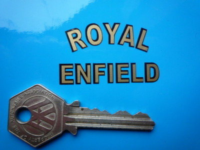 Royal Enfield Cut Text Sticker. 45 x 26mm.
