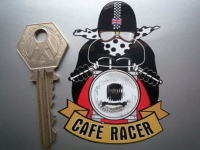 Cafe Racer Pudding Basin Helmet Sticker. 3".