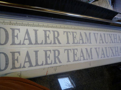 DTV Dealer Team Vauxhall Cut Text Stickers. 39.5" Pair.