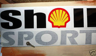 Shell Sport Cut Out 60's 70's 80's Sticker. 25".