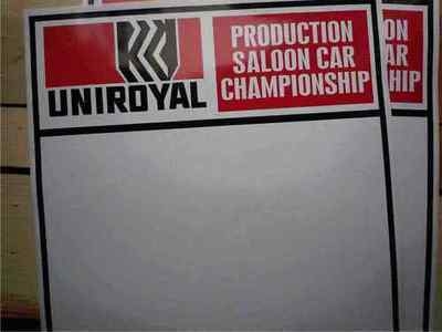Uniroyal Saloon Car Championship Door Panel Stickers. 19" Pair.