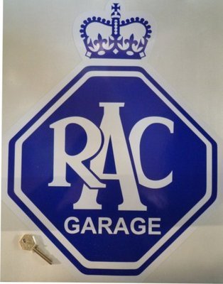 RAC Large Garage Sticker. 14" x 18".