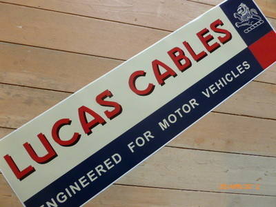 Lucas Cables Large Workshop Sticker. 35.5".