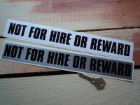 Not For Hire Or Reward Oblong Stickers. 12