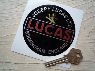 Joseph Lucas Ltd Birmingham England Round Sticker. 3.5".