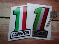 Laverda No. 1 Stickers. 4" Pair.