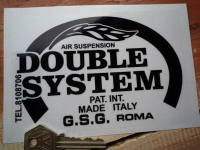 Double System Suspension Black & Clear Sticker. 5.5".