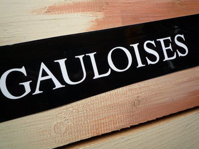 Gauloises French Cigarette White Cut Vinyl Sticker. 11.5".