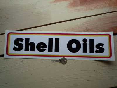 Shell Oils Type A Narrow Oblong Stickers. 16.5" or 24" Pair.
