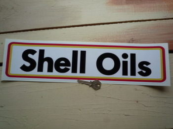 Shell Oils Type B Narrow Oblong Stickers. 16.5" Pair.