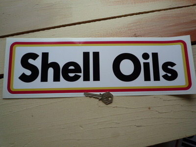 Shell Oils Type B Thick Oblong Stickers. 15.5" Pair.