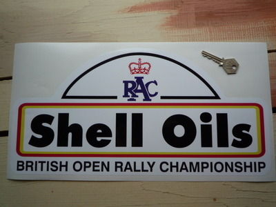 RAC & Shell Oils British Open Rally Championship Plate Sticker - 12", 14" or 16"