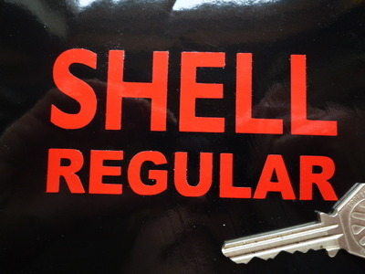 Shell Regular Cut Text Sticker. 4" or 7.5".