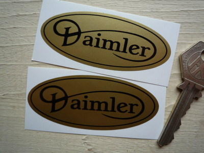 Daimler Gold & Black Oval Stickers. 3