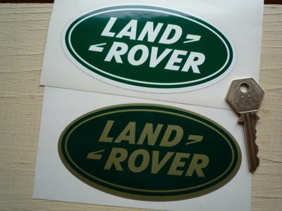 Land Rover Old Style Oval Stickers. 5" Pair.