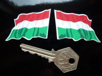 Hungary Wavy Flag Stickers. 2