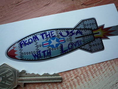From The USA With Love USAAF Torpedo Sticker. 4.5".