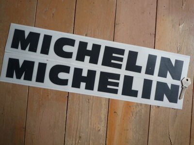 Michelin Cut Vinyl Traditional Horizontal Text Stickers. 5", 8", 10" or 12" Pair.