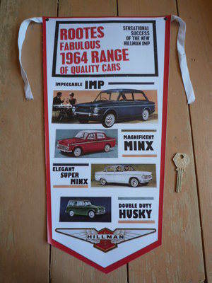 Rootes & Hillman 1964 Range Banner Pennant.