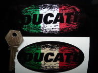 Ducati Tricola Fade To Black Oval Sticker. 3