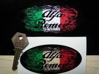 Alfa Romeo Tricola Fade To Black Sticker. 3", 4", 6" or 8".