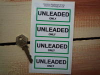 Unleaded Only Petrol Fuel Cap Filler Stickers. 3". Set of 4.