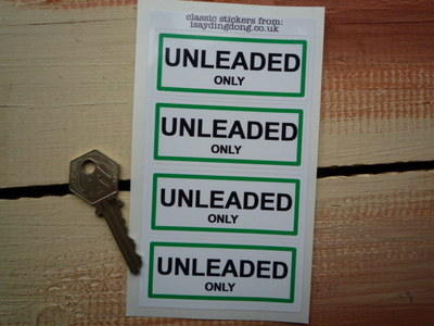 Unleaded Only Petrol Fuel Cap Filler Stickers. 3