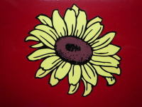 Sunflower Shaped Flower Sticker. 5", 6", 8" or 10".
