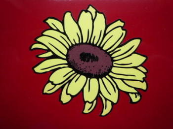 Sunflower Shaped Flower Stickers. 3" or 4" Pair.