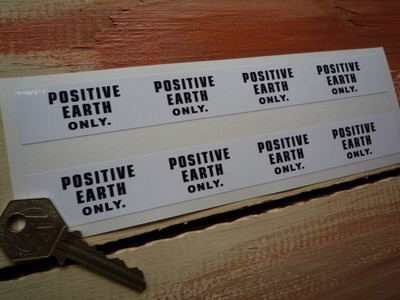 Positive Earth Only Pump Style Stickers. 7.5" Pair.
